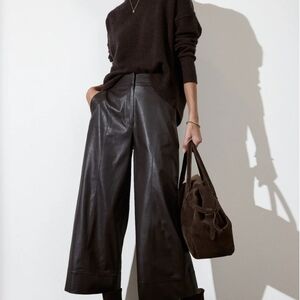 Elegant Black Leather  Pants
